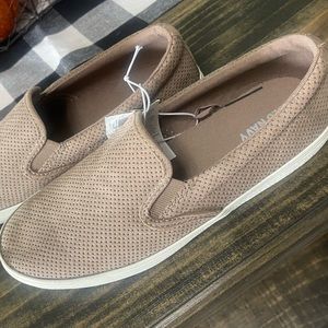Old Navy tan slip ons. Super cute for fall!